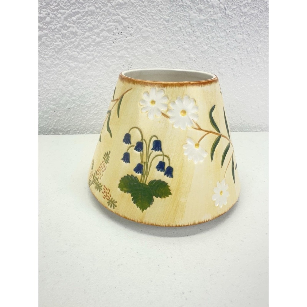 Vintage Yankee Candle Wild Flowers Large Jar Candle Shade~ 7" x 5" 2004